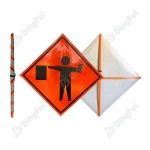 Roll Up Sign & Stand - Flagger Ahead Roll Up Traffic Sign